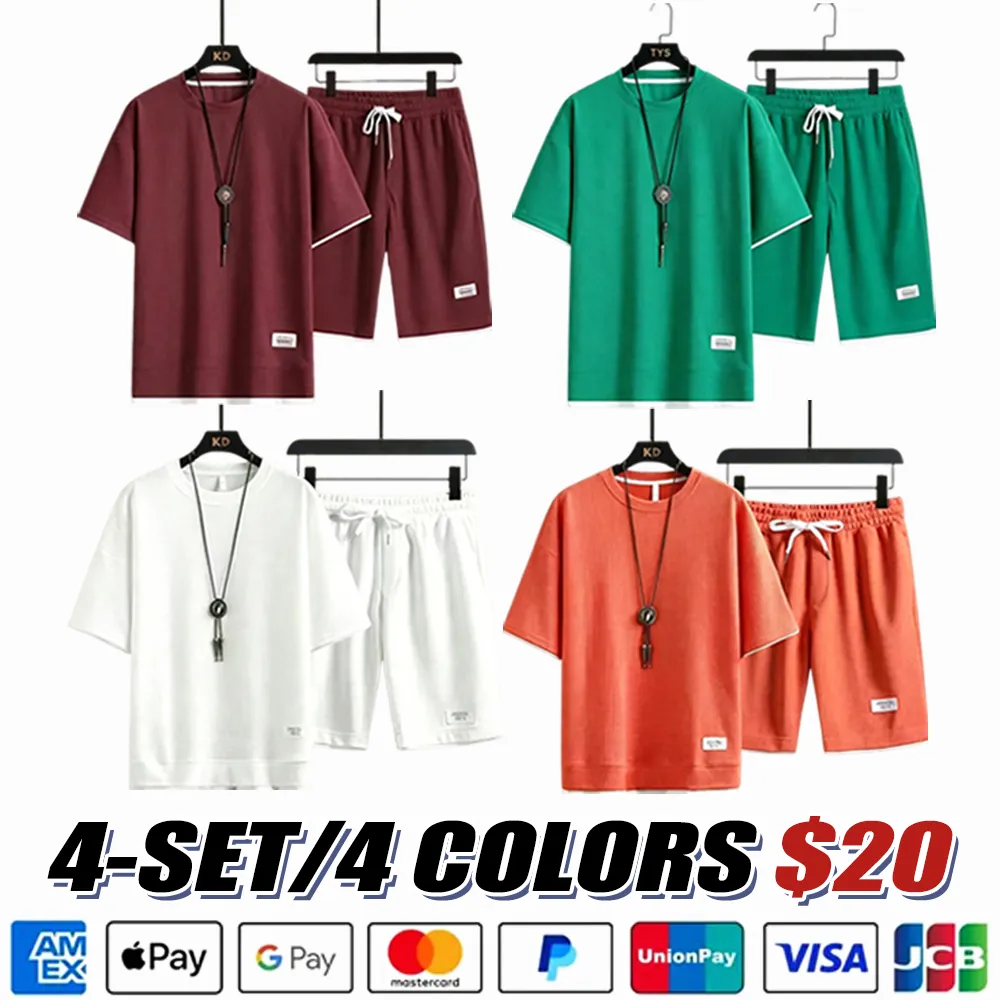 Men's Short-Sleeve T-Shirt & Drawstring Short Set Tank Top & Short 2-Piece Set