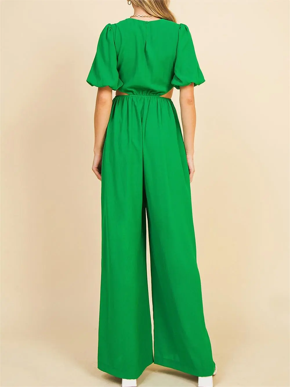 Cutout Short Sleeve Jumpsuit