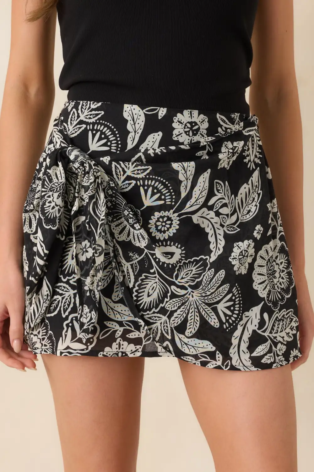 Textured Cotton Mini Skirt