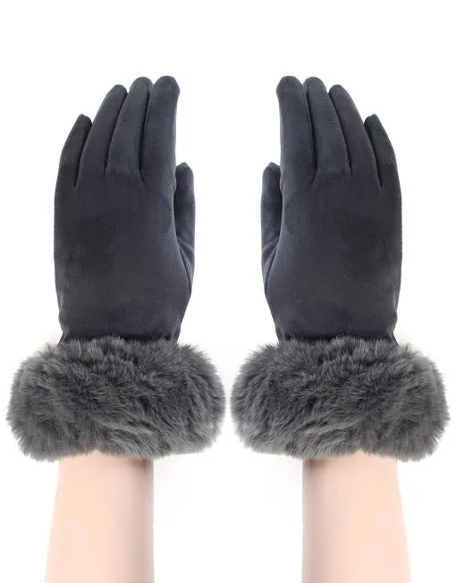 Classic Faux Fur Trim Gloves