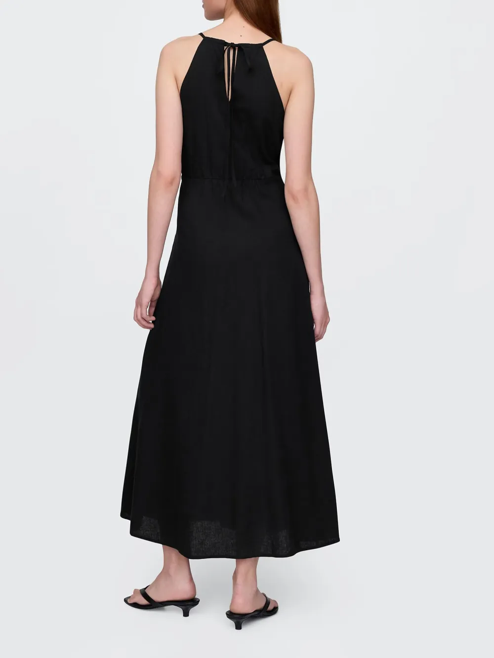Deep V-Neck Slit Dress