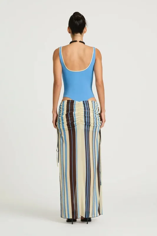Striped Sheer Maxi Skirt