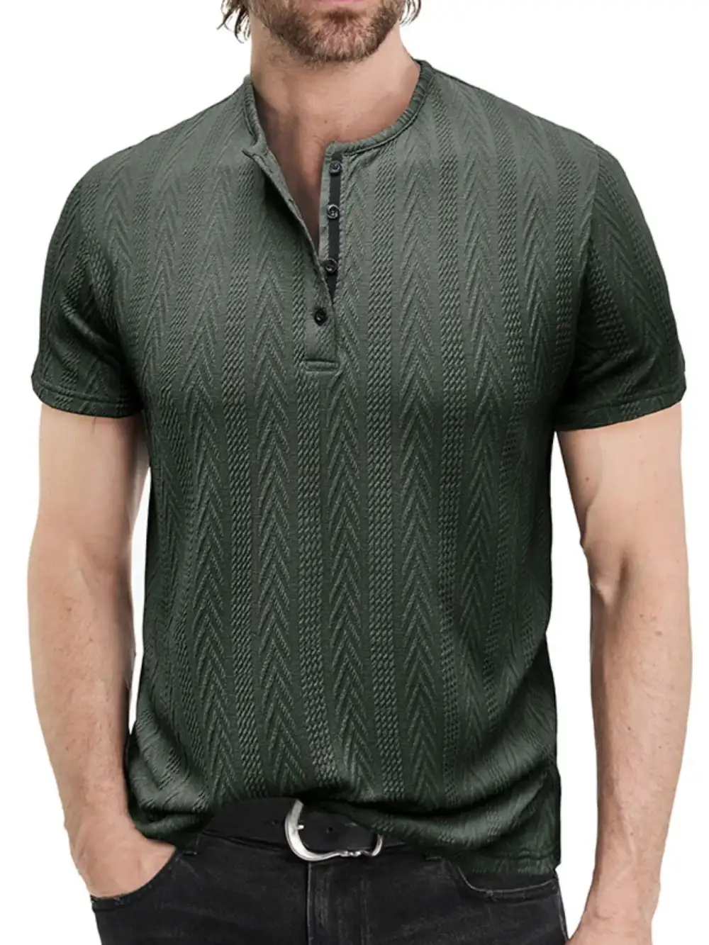 Easy Fit Textured Collared Polo Shirt