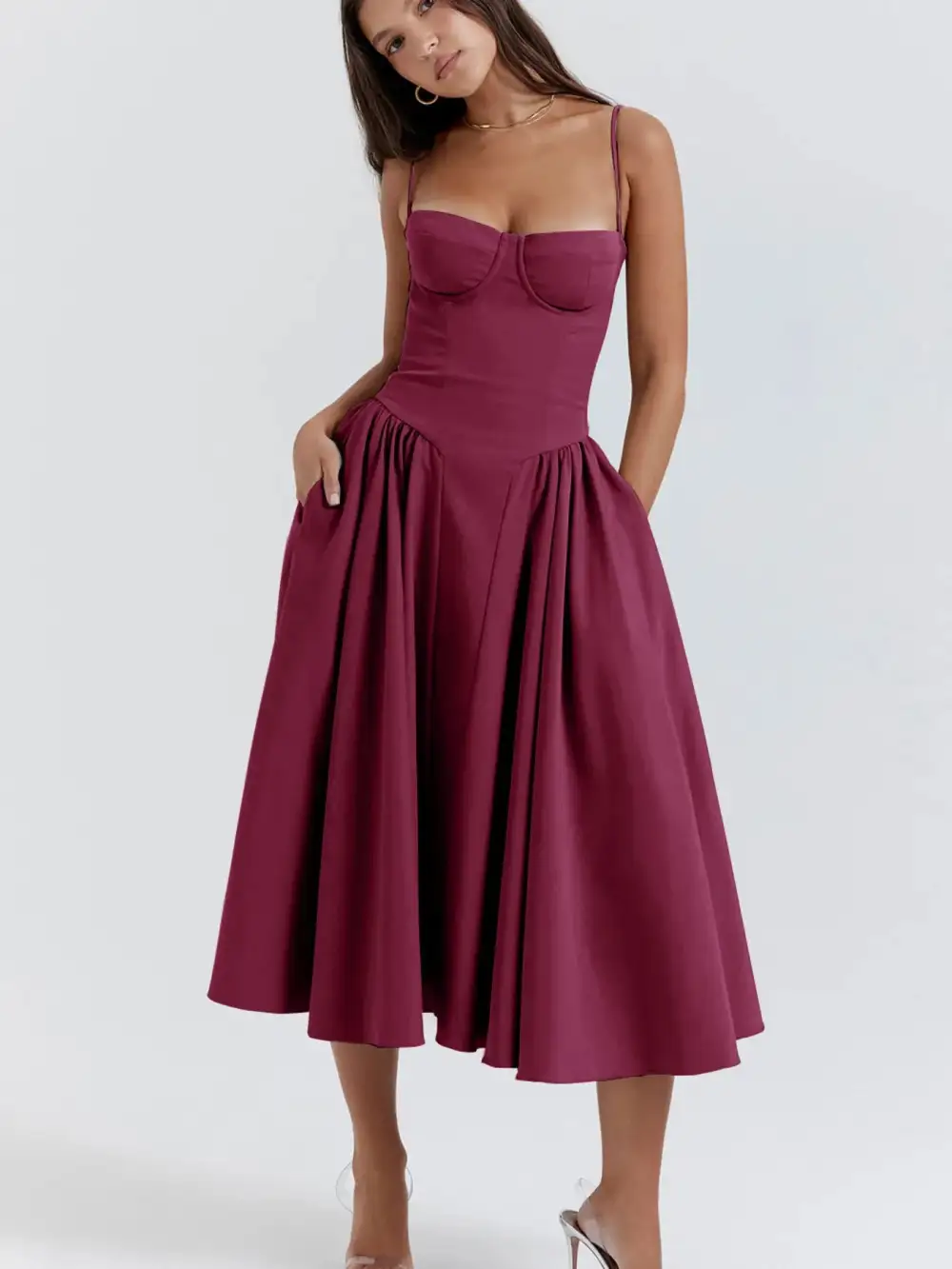 Lightweight Feel Ruched Midi Dress