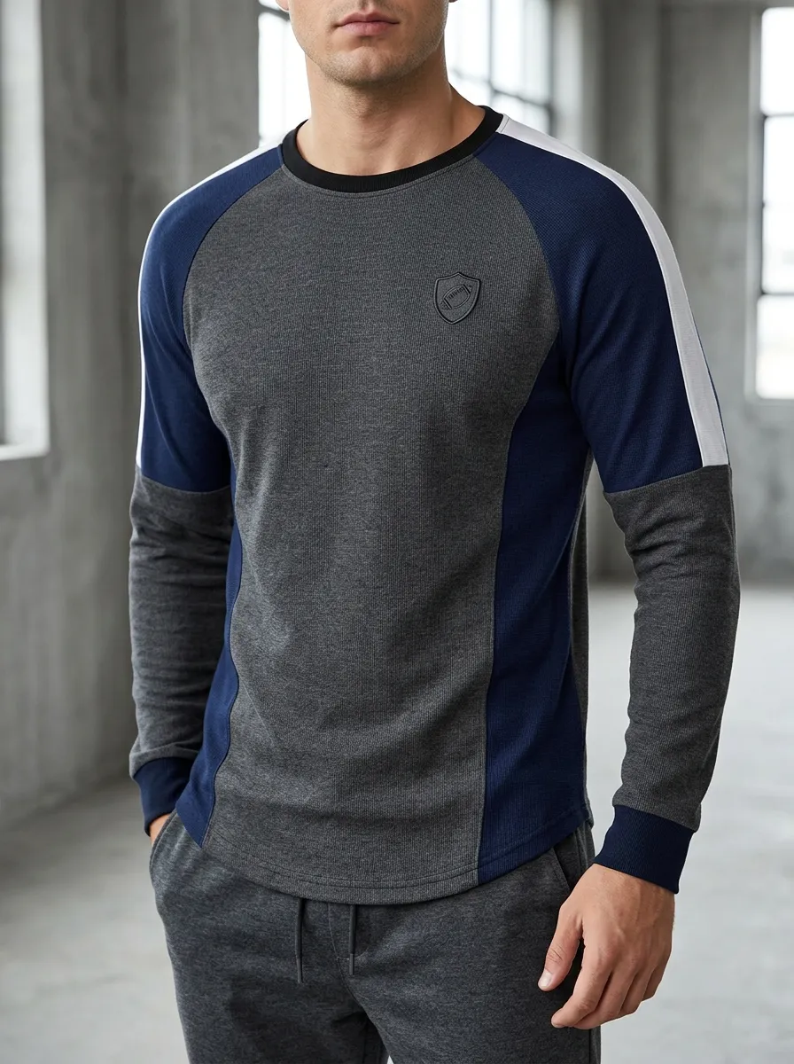 Men's Raglan Football Graphic Long Sleeve T-Shirt