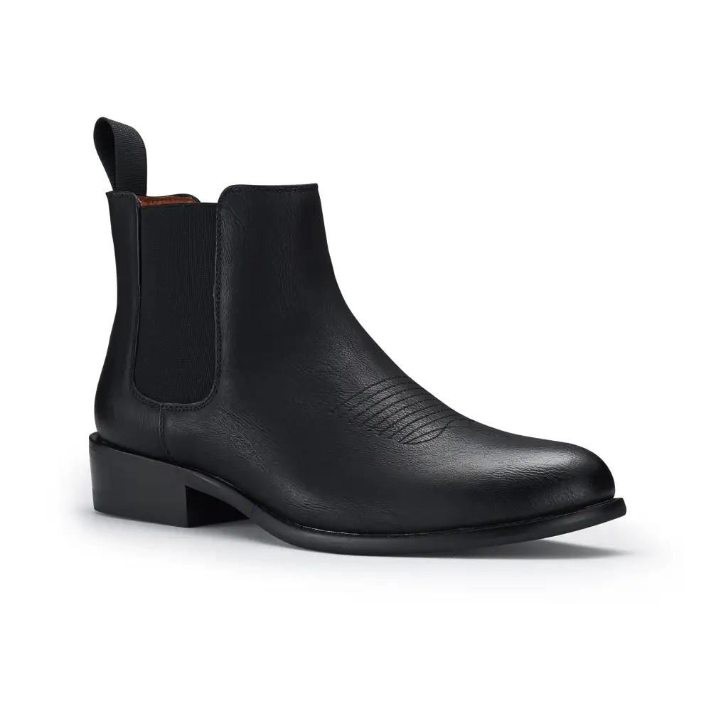 Faux-Leather Embossed Slip-On Chelsea Boots