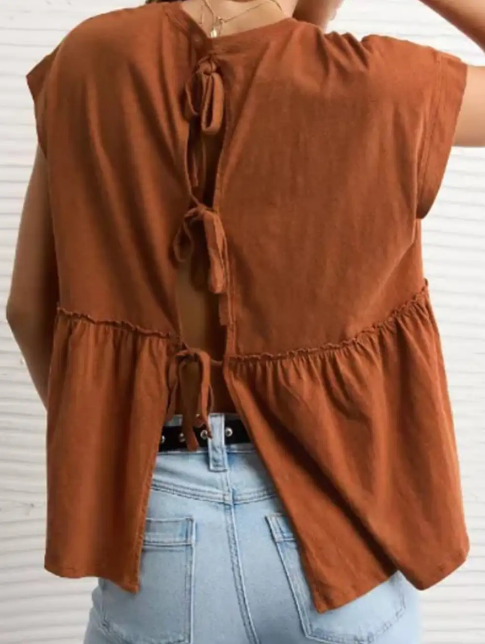Back Tie Babydoll Top