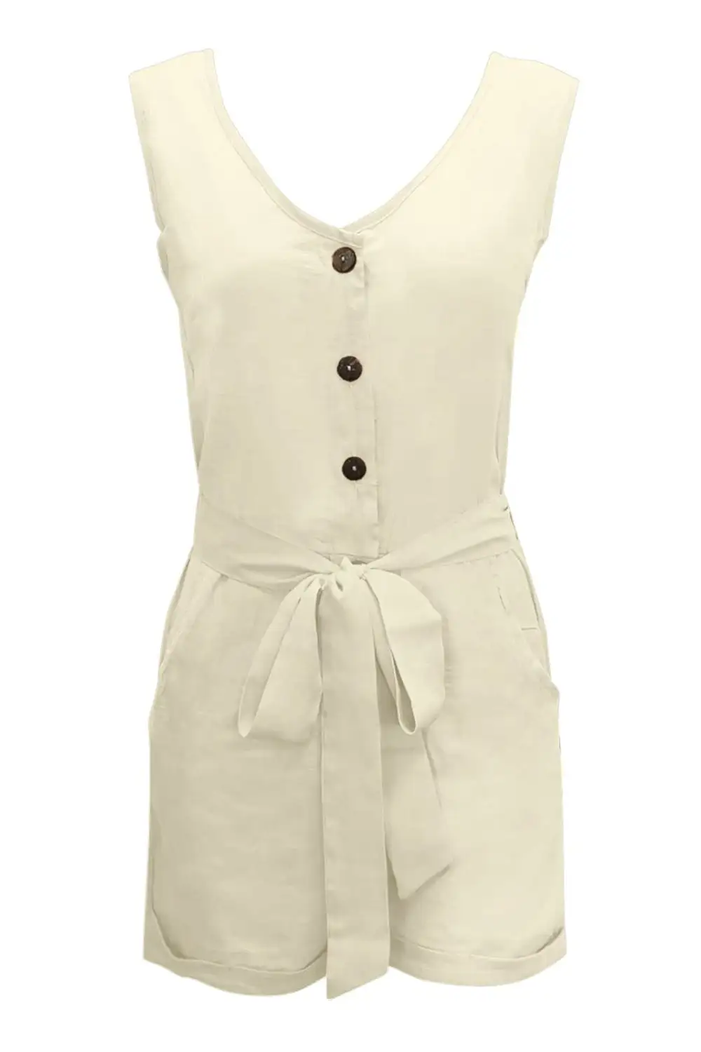 Tied Neck Pocket Romper