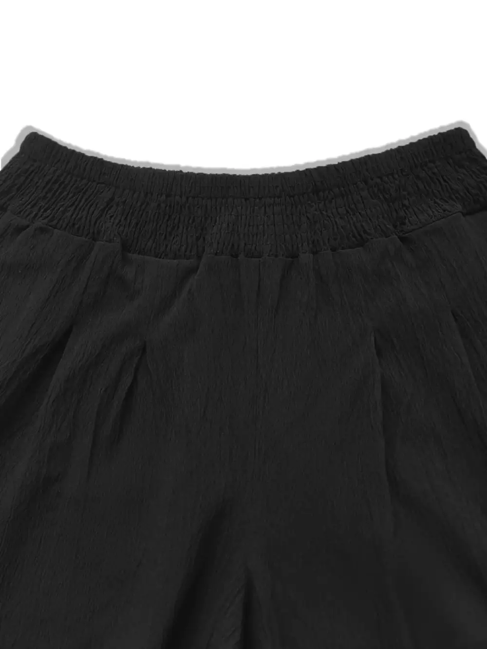 Wide Leg High Waist Smocked Waist Pocketed Pants