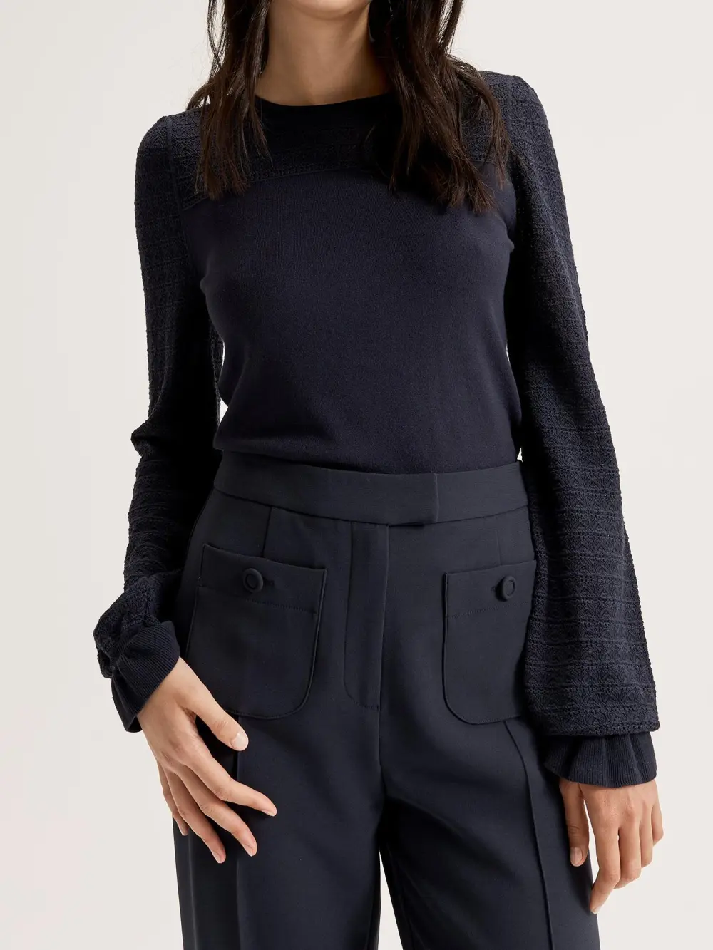 Navy Blue Relaxed Fit Jumper