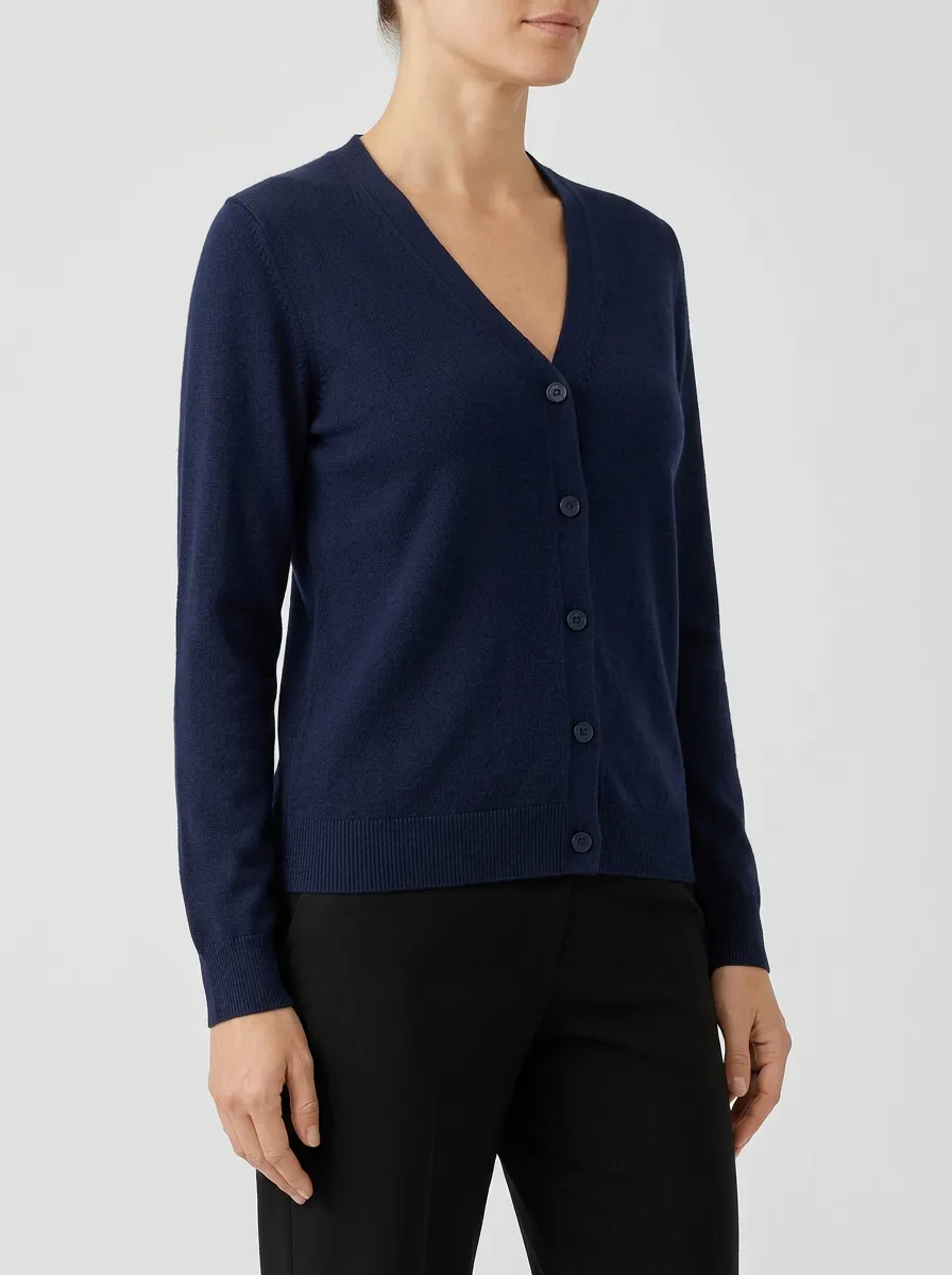Women's V-Neck Button-Down Cardigan