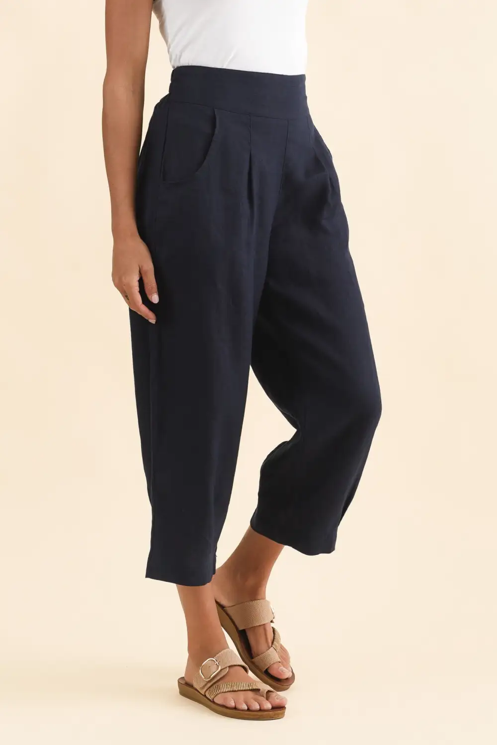 Linen Pants With Mid Rise