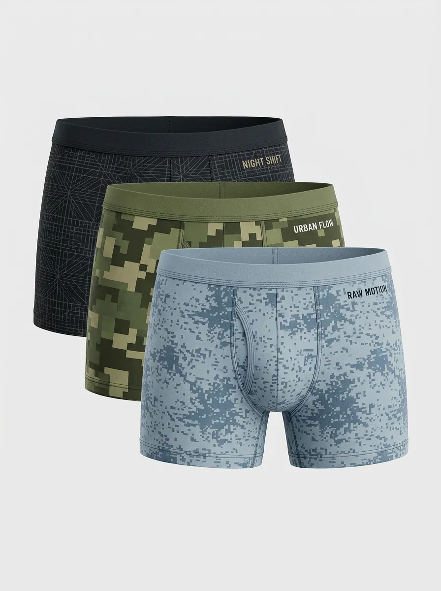 Camo Geometric Boxer Brief Set