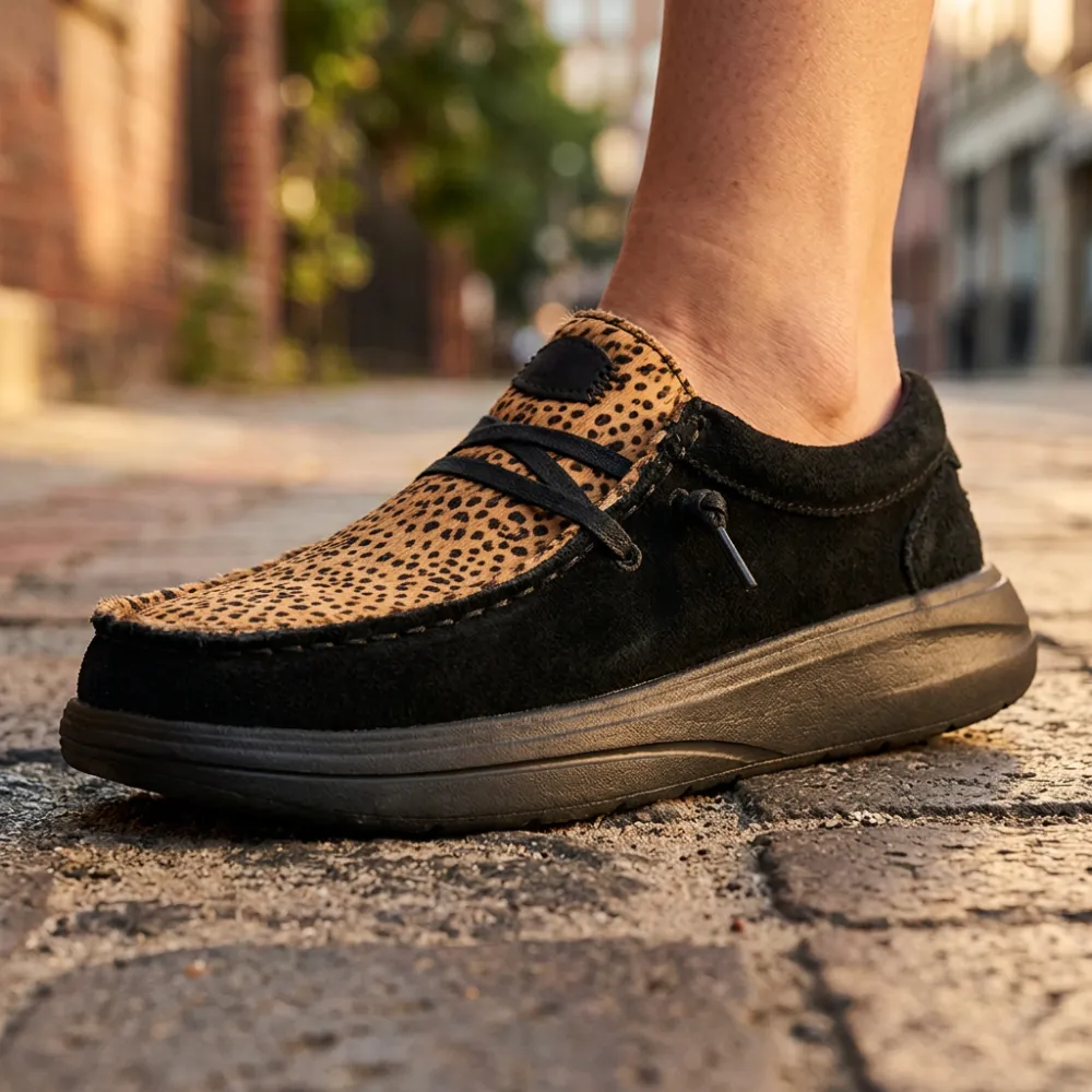 Luxe Comfort Animal Print Slip On Shoes For Women