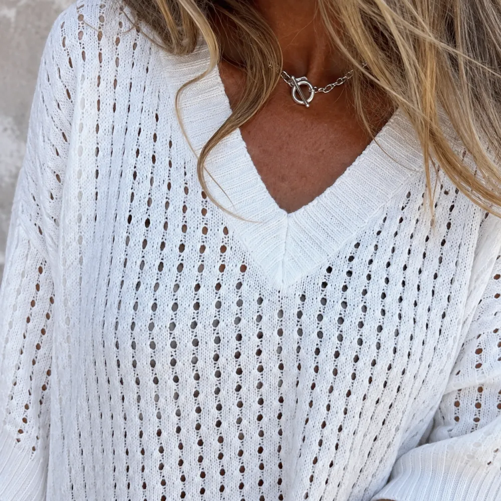 V-Neck Cotton Sweater