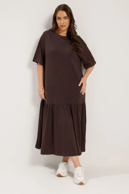 Chocolate Brown Maxi Dress detail 2