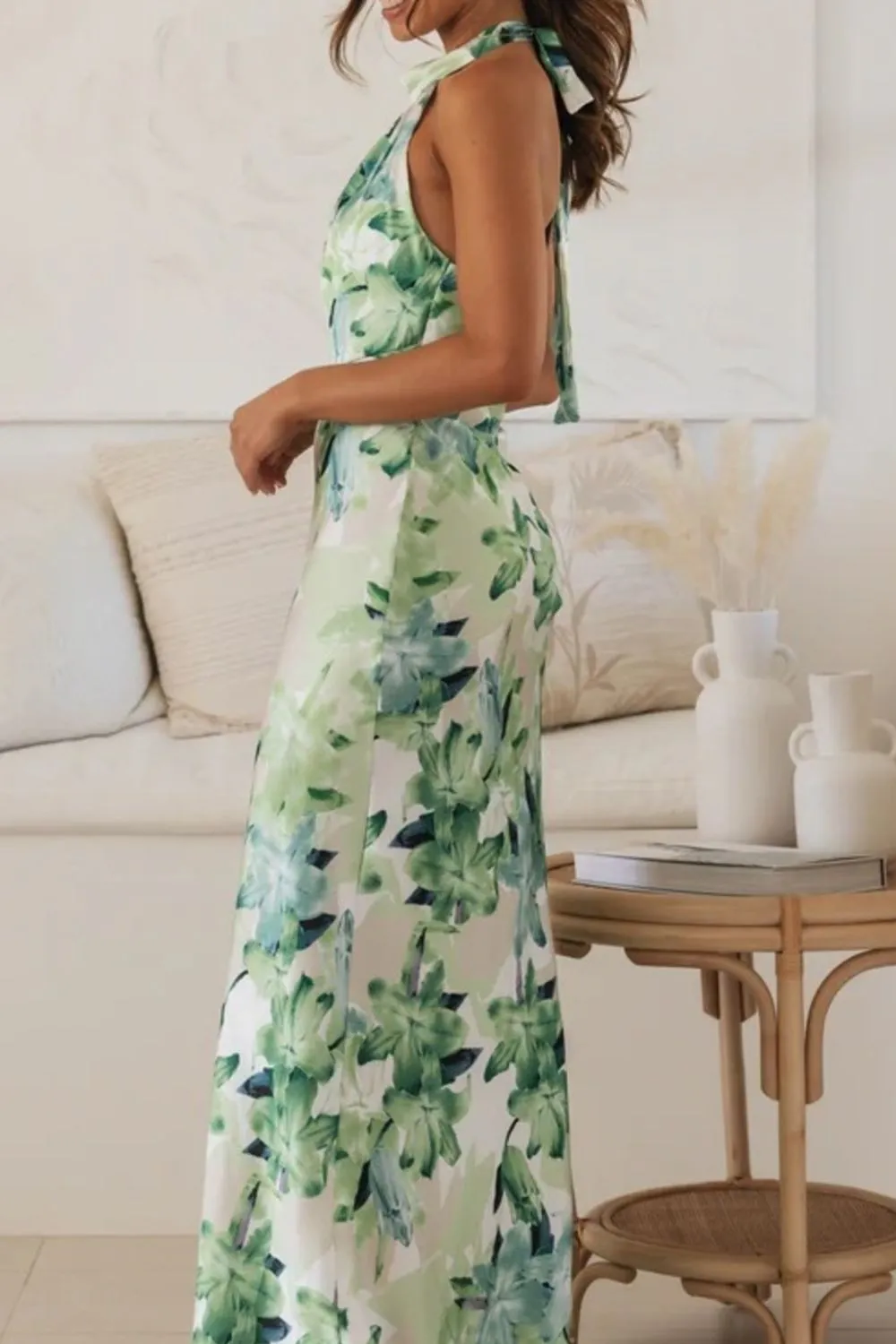 Lightweight Feel Floral Printed Maxi Dress