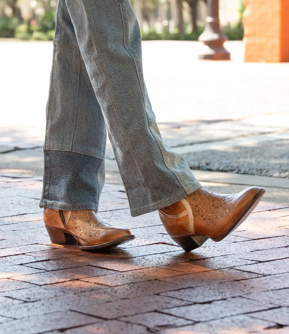 Side-Zip Studded Western Boots