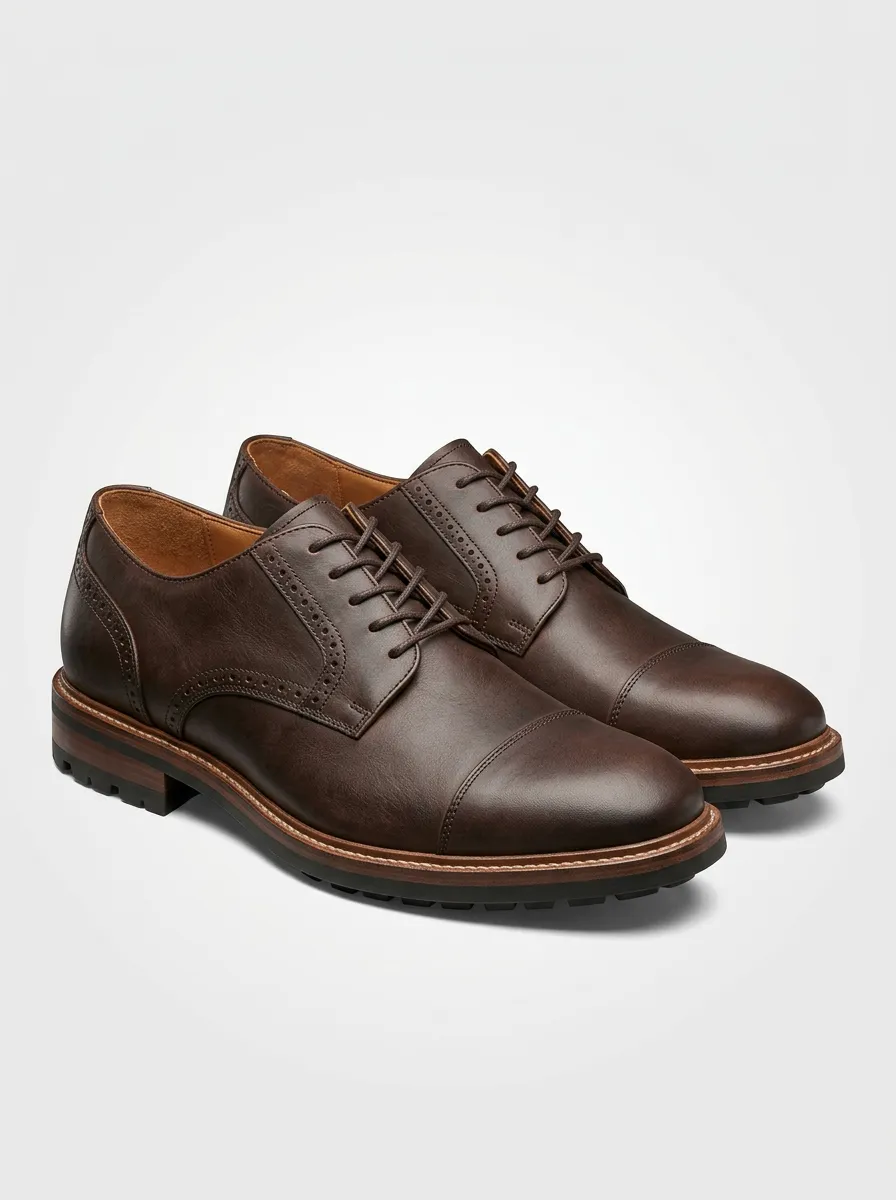 Men's Brogue Cap-Toe Dress Shoes