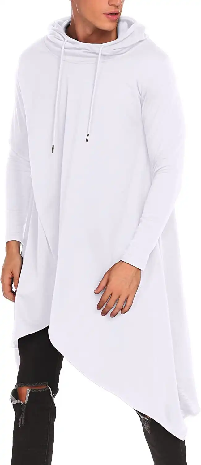 Casual Asymmetrie Hem Pullover Hooded Poncho Sweatshirt Hoodie