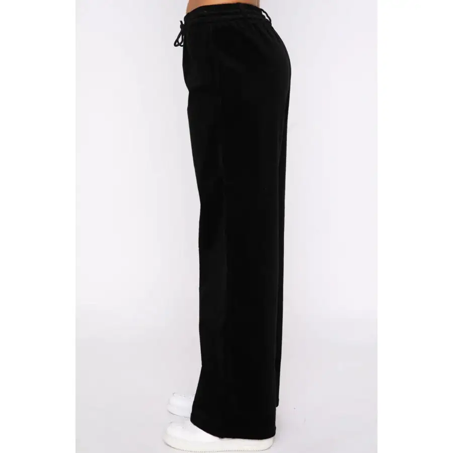 Drawstring Waist Wide Leg Active Pants