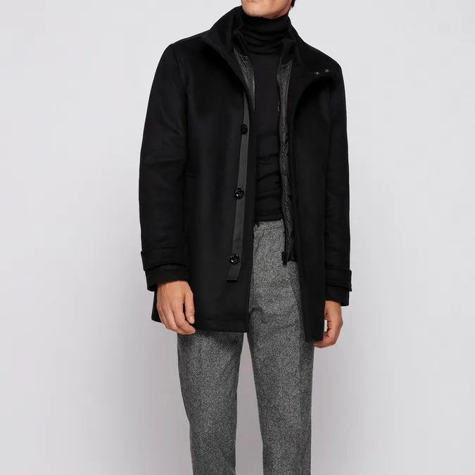 Tailored Wool-Blend Cashmere-Blend Men's Coat