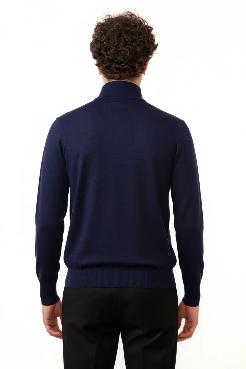 Classic Viscose Refined Half Zip Sweater
