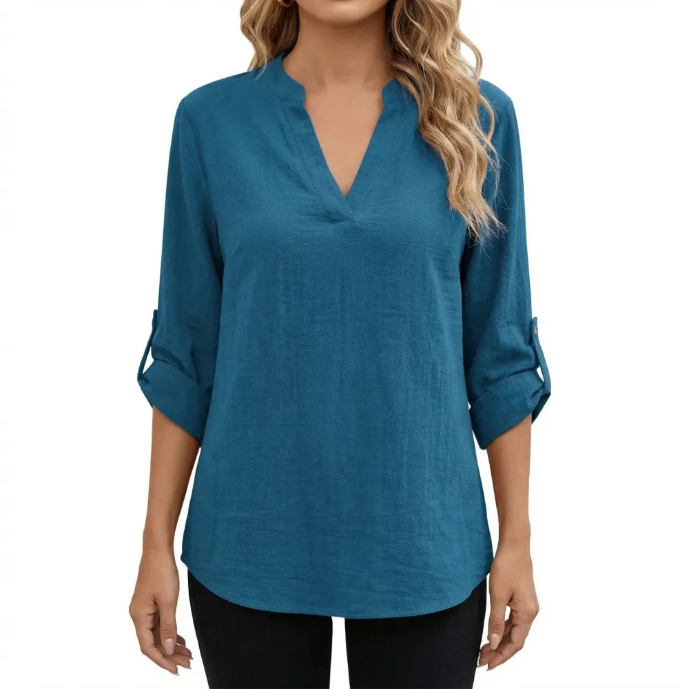  Casual V Neck Blouse