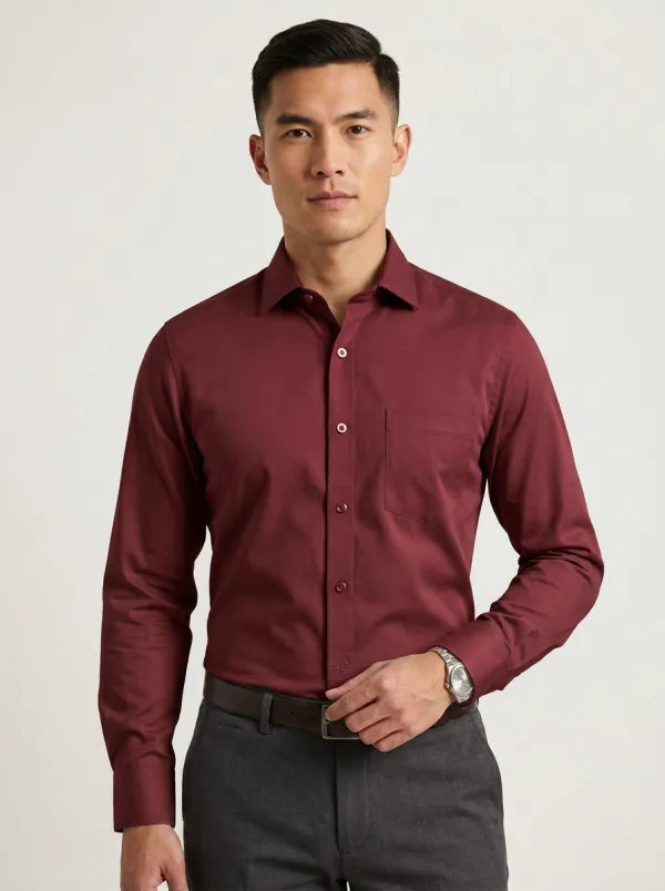 Men's Harbor Non-Iron Cotton Compass Printed Accent Shirt