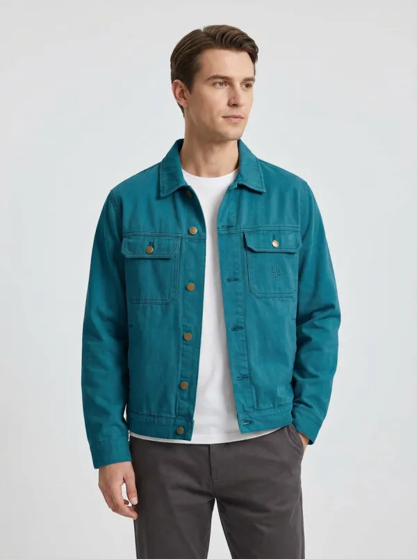 Men's Casual Outdoor Compass Embroidered Printed Jacket