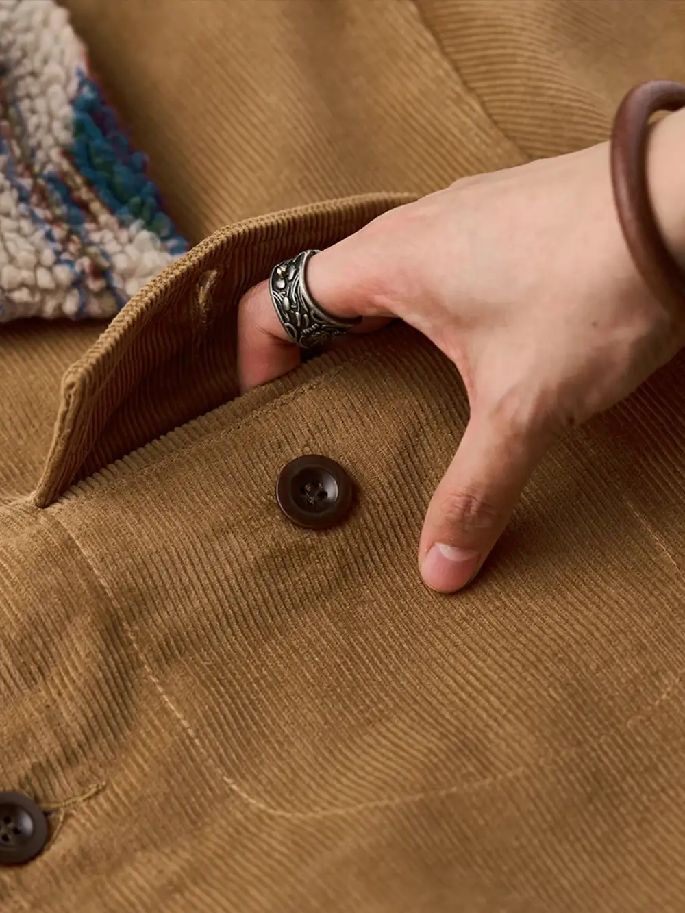 Men's Corduroy Fleece Lined Tailored Jacket