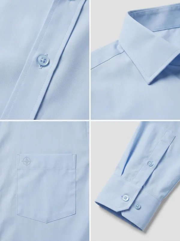 Men's Non-Iron Cotton Target Logo Embroidered Long Sleeve Shirt