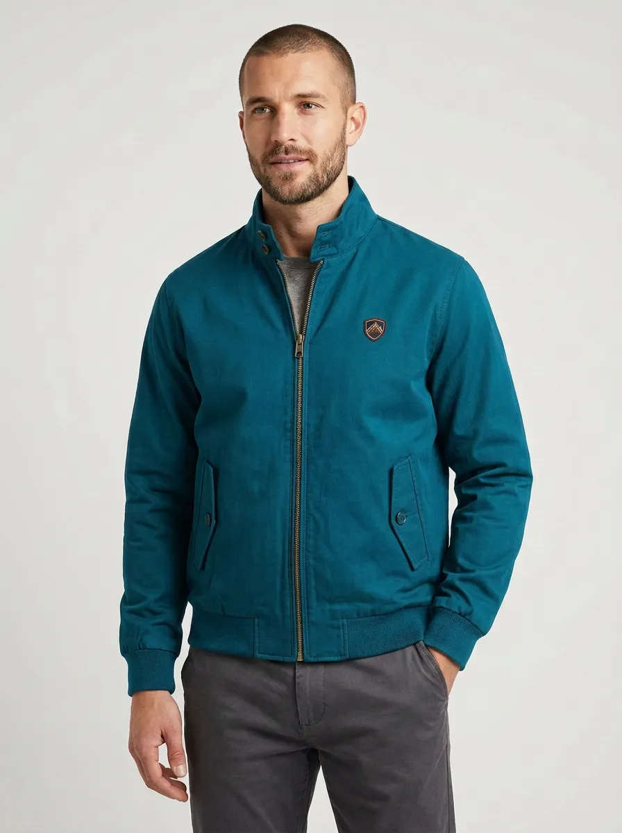 Men's Ridge Adventure Mountain Logo Printed Bomber Jacket