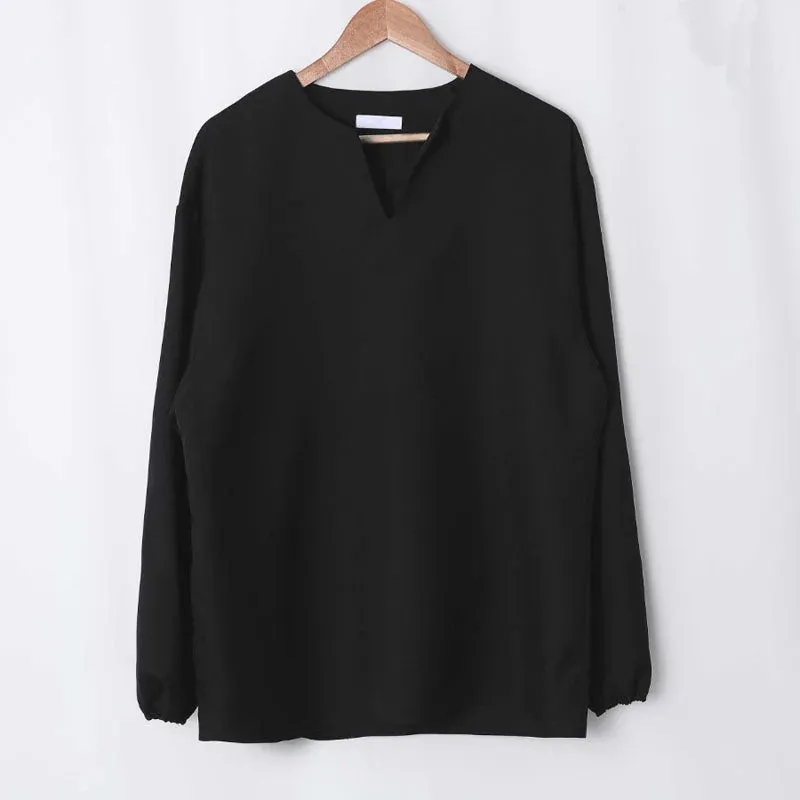 V-Neck Cuff Detail Long Sleeve Shirt