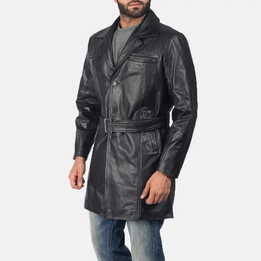 Men's Refined Leather Coat