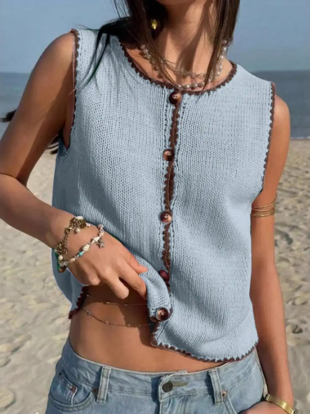 Button Down Sweater Vest