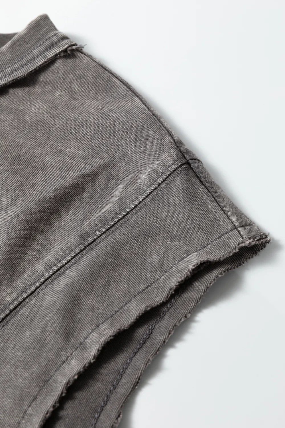 Medium Grey Mineral Wash Boxy Tank Top