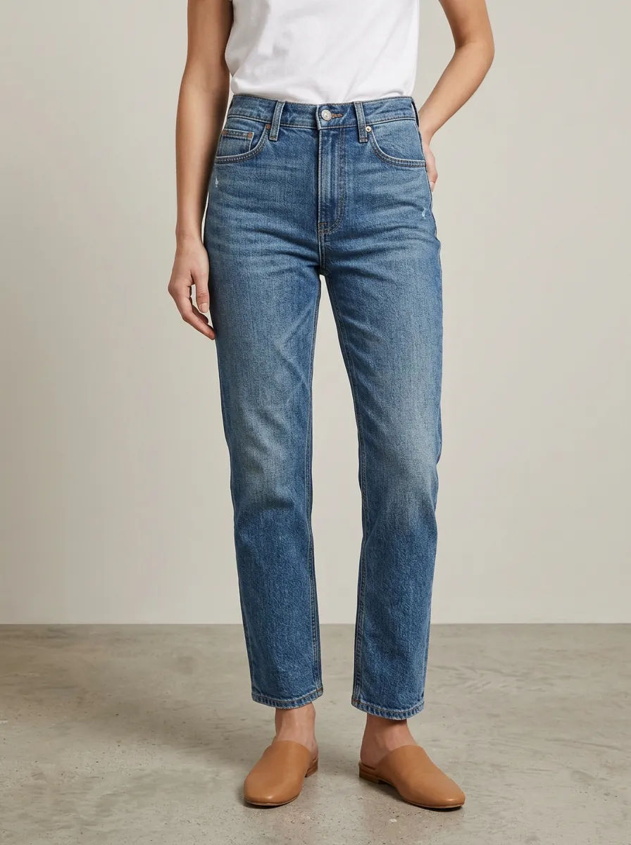 Straight-Leg High-Rise Denim Denim Jeans