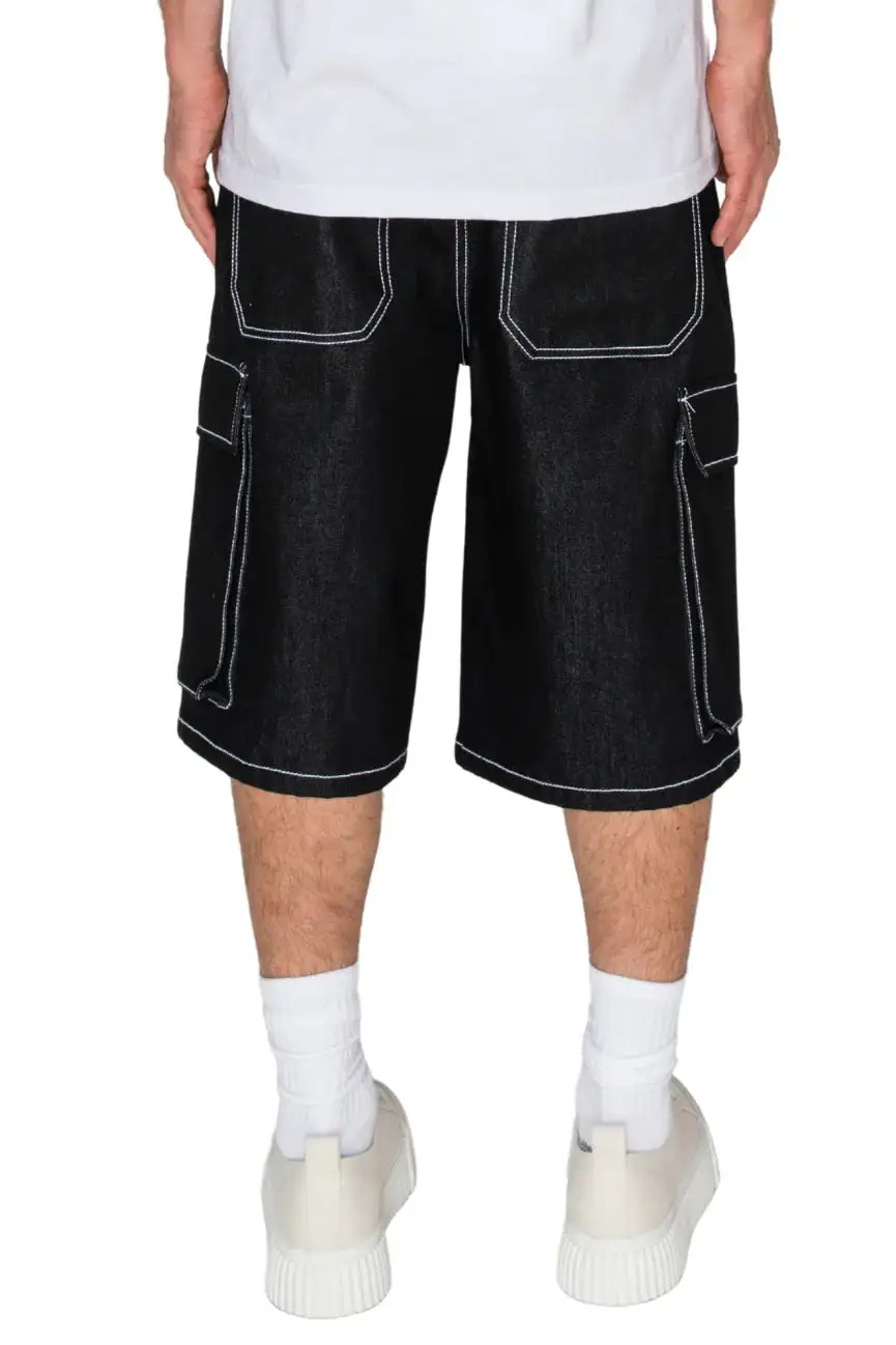Men's Baggy Fit Cargo Raw Denim Shorts
