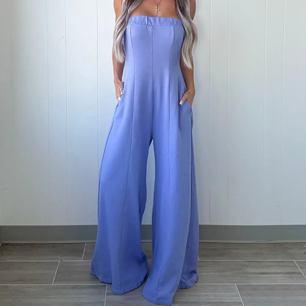 Simple Sway Back Cutout Tube Jumpsuit