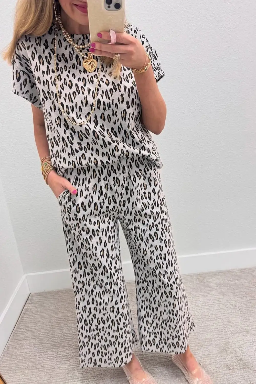Print Pants Soft Pants Lounge Set Look