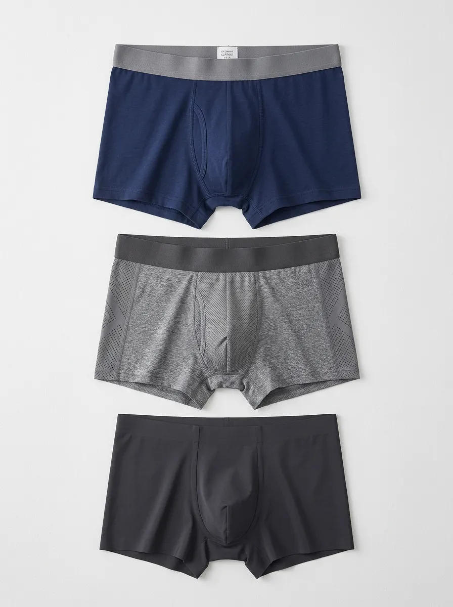 Men's Breathable Athletic Mesh Performance Boxer Briefs Underwear Set