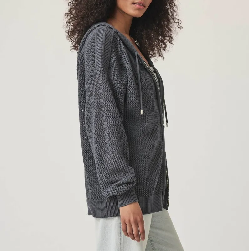Layered Zip Sweater Hoodie