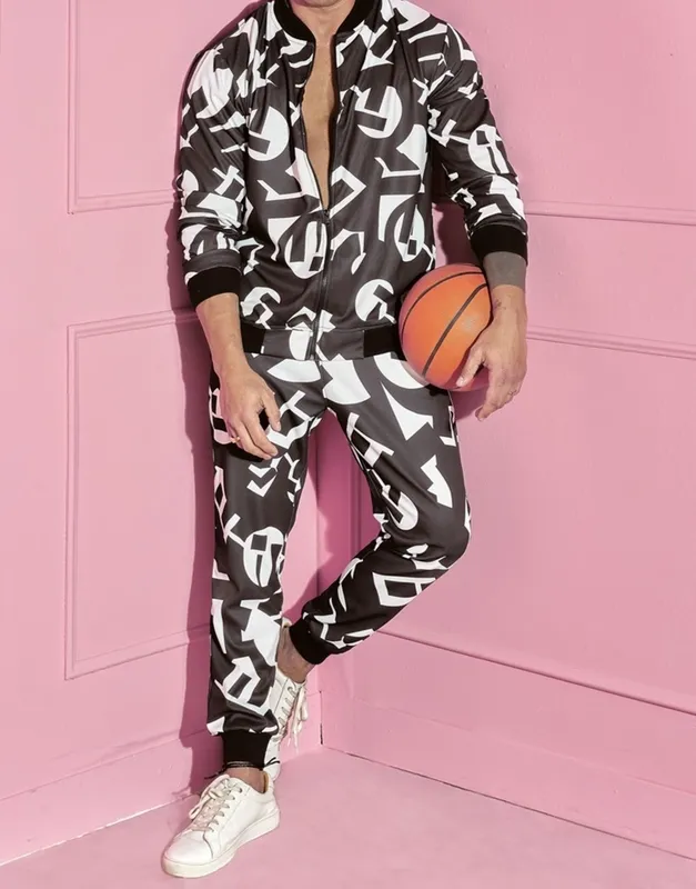 White Black Tracksuit Set
