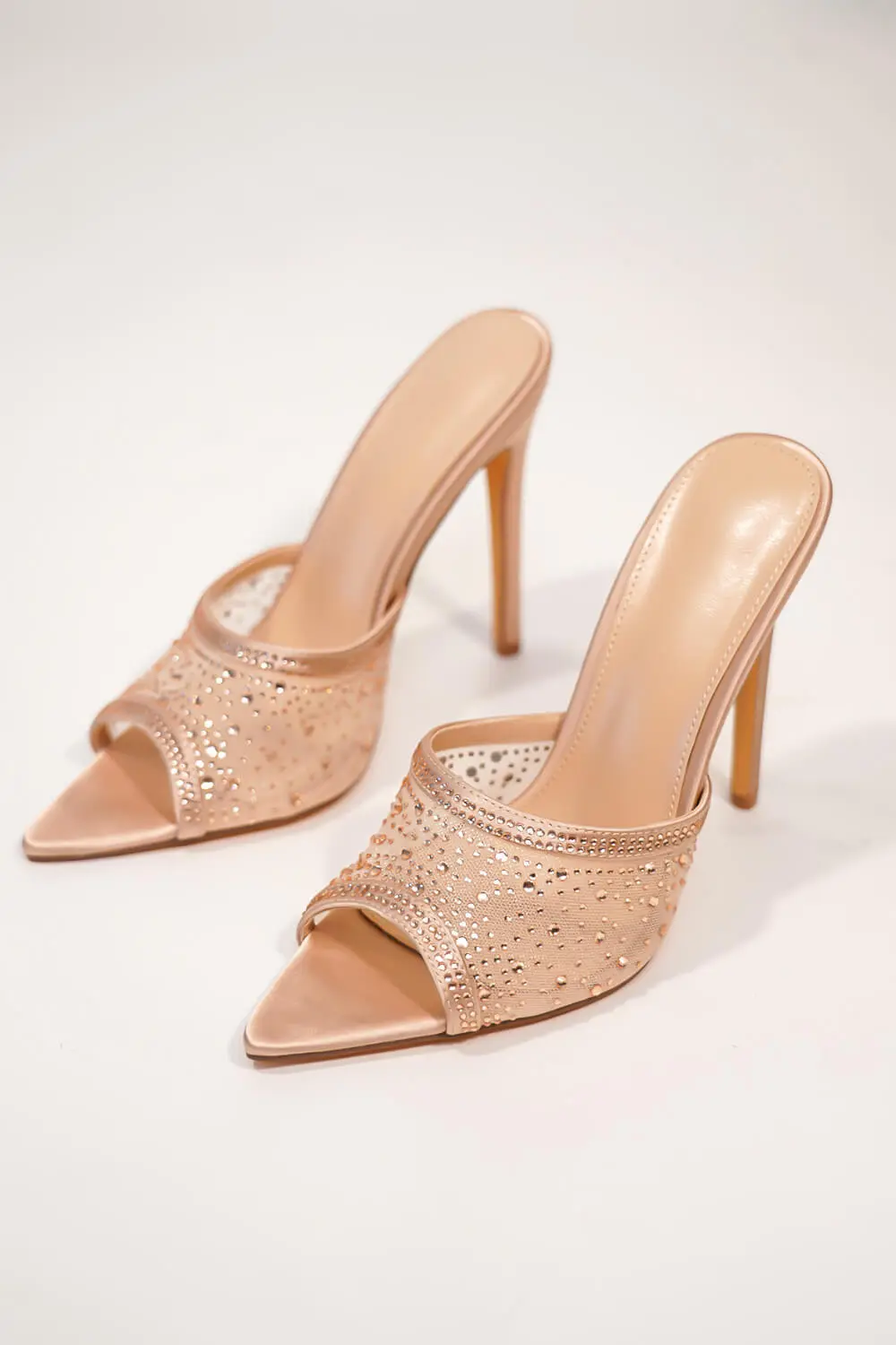 Rhinestone Open Pointed Toe Stiletto