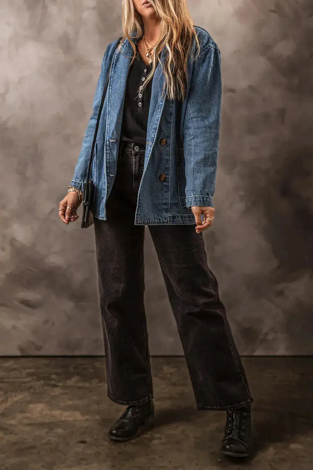 Denim Pocketed Casual Jacket