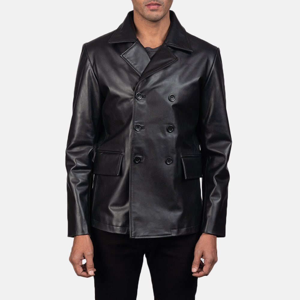Men's Rugged Leather Coat Jacket