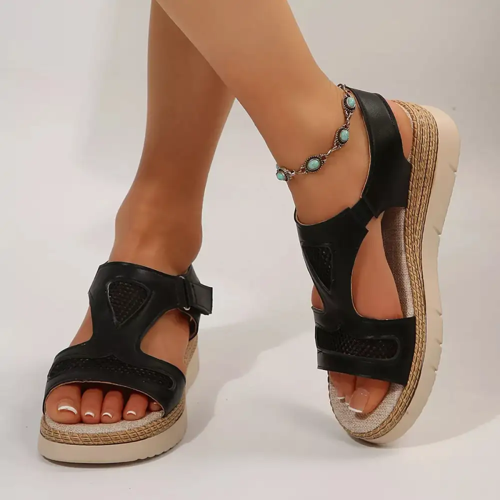 Daytime Lounge Open Toe Wedge Sandals