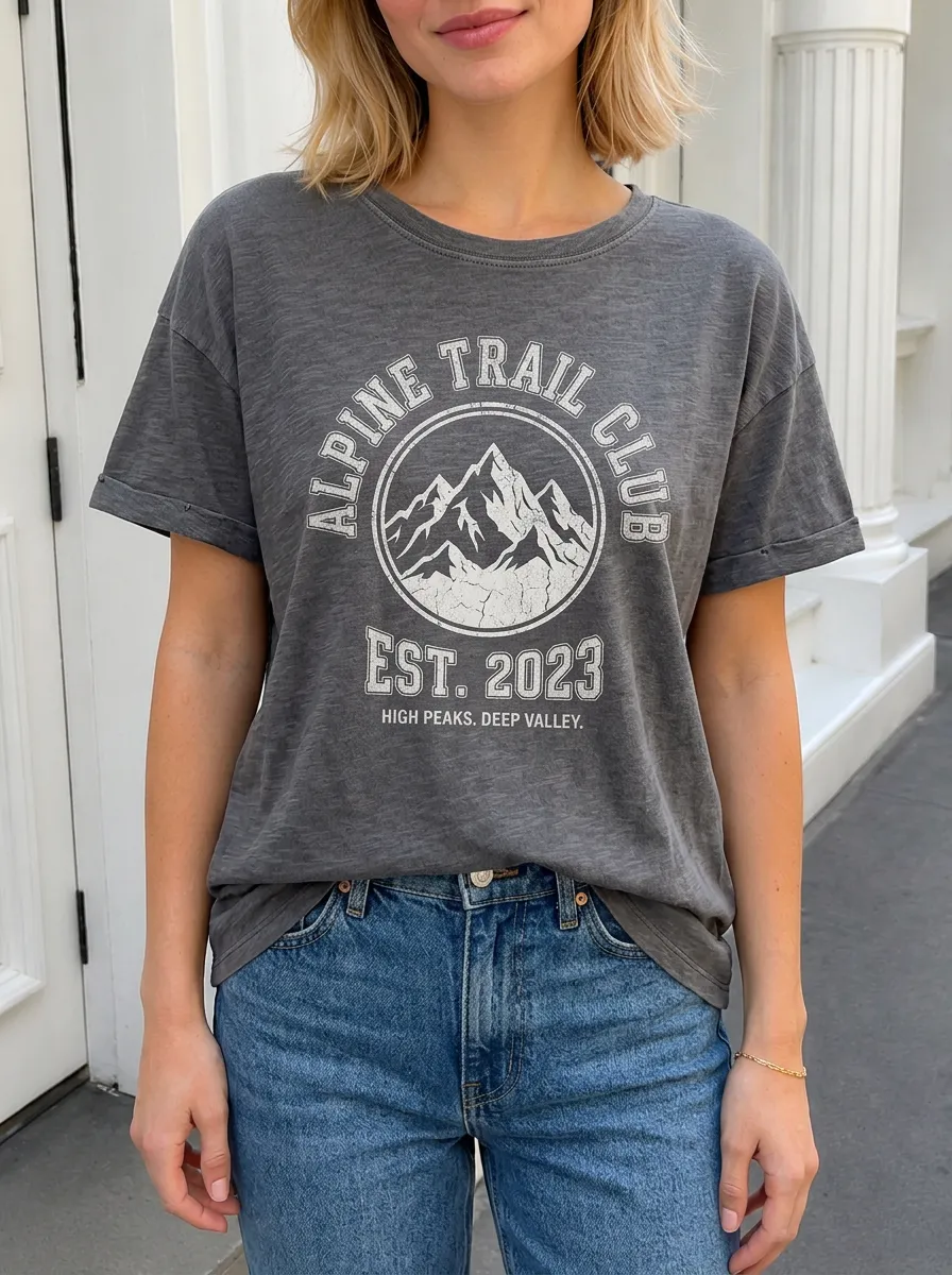 Women's Hiking Lover Alpine Trail Club Mountain Printed T-shirt