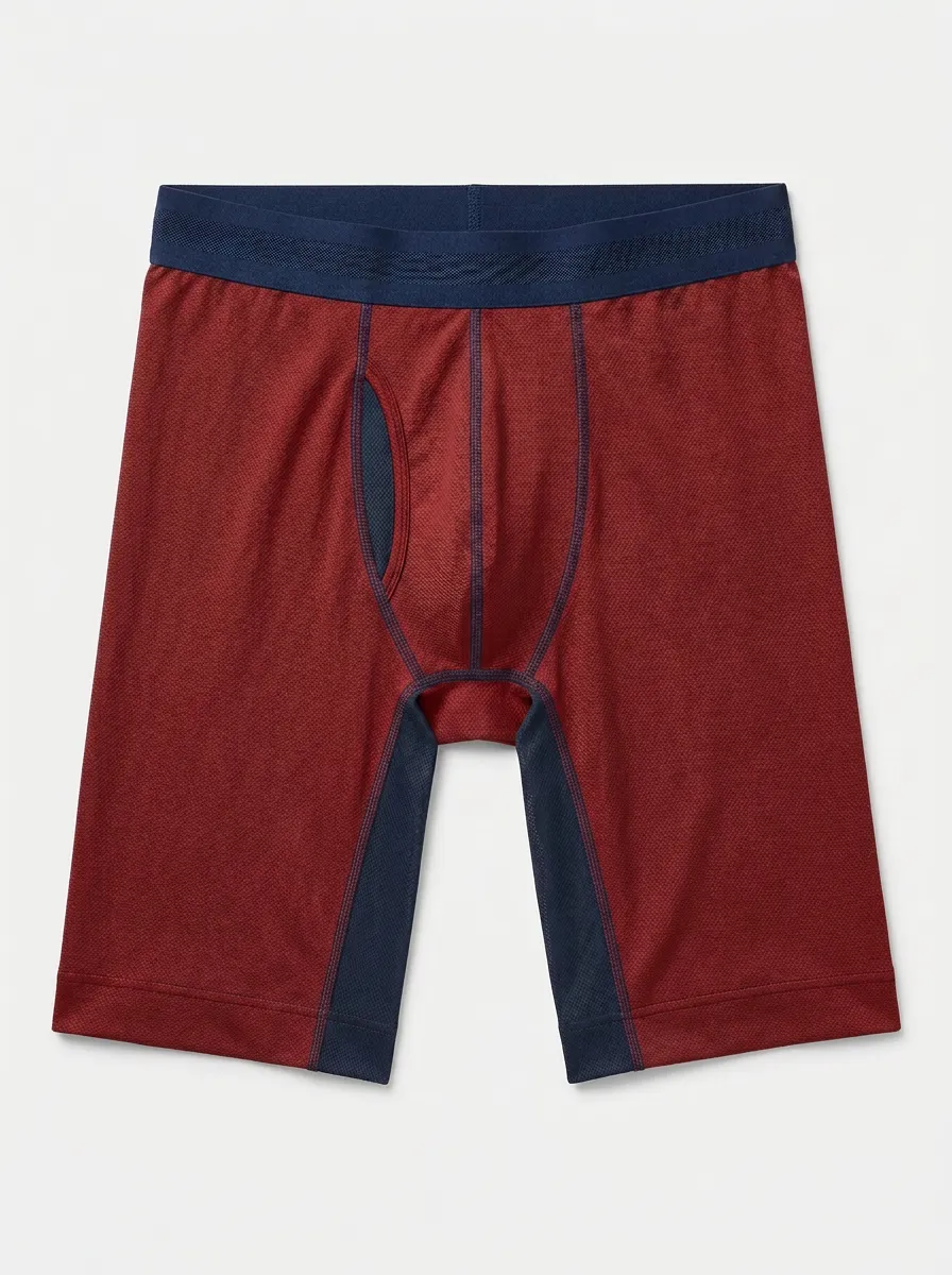 Men's Navy Blue Contrast Panel Boxer Briefs